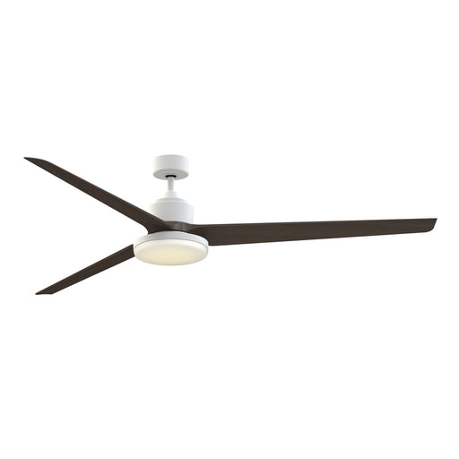 Fanimation TriAire Custom 84in 1-Light Smart Ceiling Fan | Modern Matte White and Dark Walnut Composite | Covered | Model FPD8515MWW-84DWAW-12LK