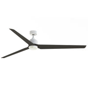 Fanimation TriAire Custom 84in 1-Light Smart Ceiling Fan | Modern Matte White and Dark Walnut Composite | Covered Patio | Model FPD8515MWW-84DWAW-LK