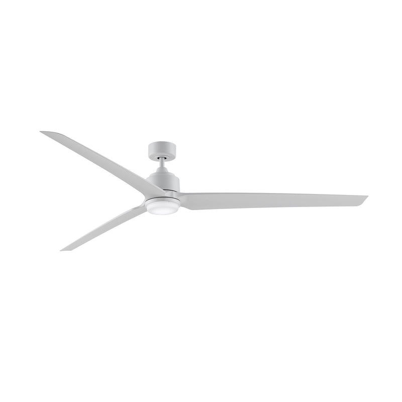 Fanimation TriAire Custom 84in 3-Blade Smart Ceiling Fan w/ LED Light Kit | Matte White Composite Blades | Wet Rated | Model FPD8515MWW-84MWW-LK