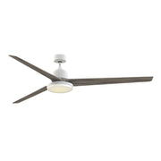 Fanimation TriAire Custom 84in 1-Light Smart Ceiling Fan | Modern Matte White and Weathered Wood with Opal Frosted | Model FPD8515MWW-84WEW-12LK