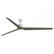 Fanimation TriAire Custom 84in Smart Ceiling Fan | Modern Matte White and Weathered Wood Blades | Covered Patio & Porch | Model FPD8515MWW-84WEW