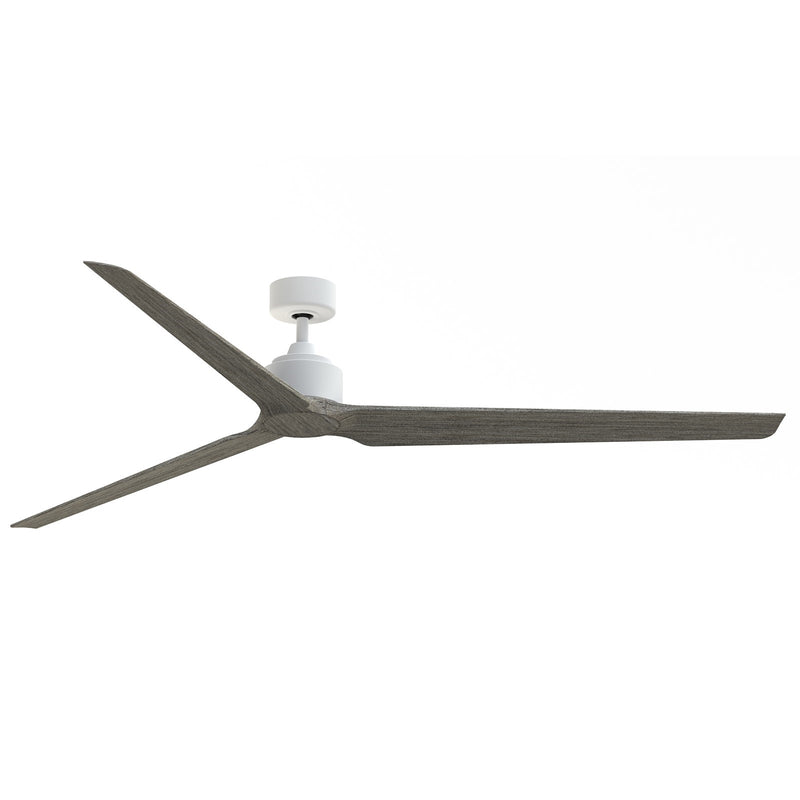 Fanimation TriAire Custom 84in Smart Ceiling Fan | Modern Matte White and Weathered Wood Blades | Covered Patio & Porch | Model FPD8515MWW-84WEW