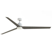 Fanimation TriAire Custom 84in 1-Light Smart Ceiling Fan | Modern Matte White and Weathered Wood with Opal Frosted Glass | Model FPD8515MWW-84WEW-LK