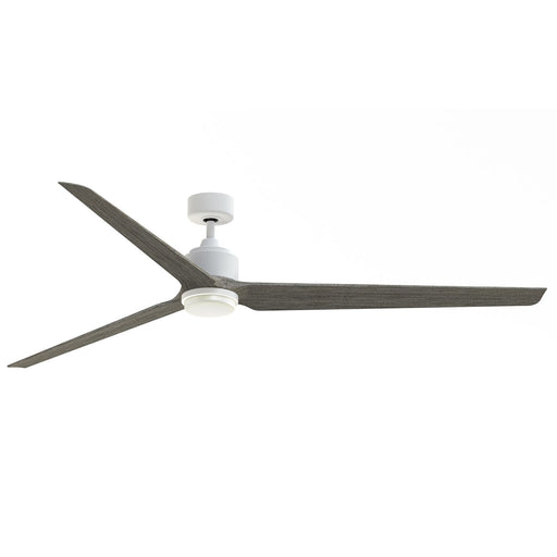 Fanimation TriAire Custom 84in 1-Light Smart Ceiling Fan | Modern Matte White and Weathered Wood with Opal Frosted Glass | Model FPD8515MWW-84WEW-LK