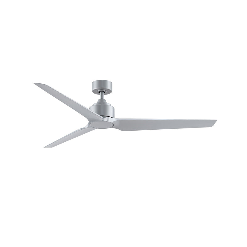 Fanimation TriAire Custom 64in 3-Blade Smart Ceiling Fan | Modern Silver and Silver Composite Blades | Covered Patio | Model FPD8515SLW-64SLW