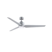 Fanimation TriAire Custom 64in 3-Blade Smart Ceiling Fan with LED Light | Modern Silver and Silver Composite Blades | Model FPD8515SLW-64SLW-LK