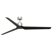 Fanimation TriAire Custom 72in 3-Light Ceiling Fan | Silver and Black Composite Blades | Covered Patio & Large Rooms | Model FPD8515SLW-72BLW