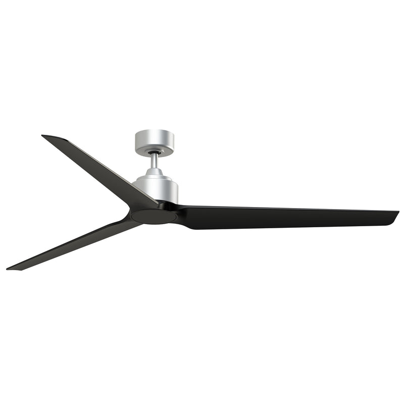Fanimation TriAire Custom 72in 3-Light Ceiling Fan | Silver and Black Composite Blades | Covered Patio & Large Rooms | Model FPD8515SLW-72BLW