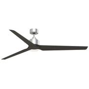 Fanimation TriAire Custom 72in 3-Light Ceiling Fan | Silver and Dark Walnut Composite Blades | Covered Patio & Large Rooms | Model FPD8515SLW-72DWAW
