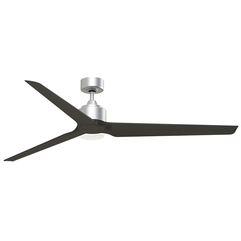 Fanimation TriAire Custom 72in 3-Light Ceiling Fan | Silver and Dark Walnut Composite Blades | Covered Patio & Large Rooms | Model FPD8515SLW-72DWAW