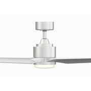 Fanimation TriAire Custom 72in 3-Blade Smart Ceiling Fan with LED Light | Silver and Silver Composite Blades | Patio | Model FPD8515SLW-72SLW-LK