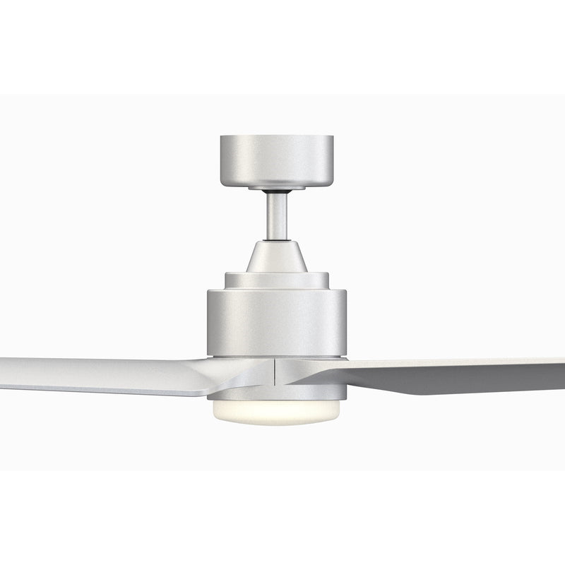 Fanimation TriAire Custom 72in 3-Blade Smart Ceiling Fan with LED Light | Silver and Silver Composite Blades | Patio | Model FPD8515SLW-72SLW-LK