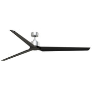 Fanimation TriAire Custom 84in 3-Blade Smart Ceiling Fan | Silver and Black Composite | Patios & Great Rooms | Model FPD8515SLW-84BLW