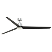 Fanimation TriAire Custom 84in 3-Blade Smart Ceiling Fan with LED Light | Silver and Black Composite | Patios & Great | Model FPD8515SLW-84BLW-LK