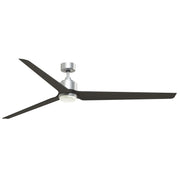 Fanimation TriAire Custom 84in 3-Blade Smart Ceiling Fan with LED Light | Silver and Dark Walnut Composite | Patios | Model FPD8515SLW-84DWAW-LK