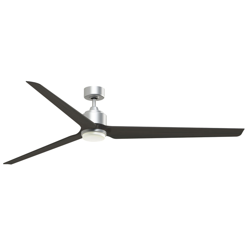 Fanimation TriAire Custom 84in 3-Blade Smart Ceiling Fan with LED Light | Silver and Dark Walnut Composite | Patios | Model FPD8515SLW-84DWAW-LK