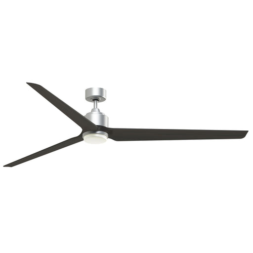 Fanimation TriAire Custom 84in 3-Blade Smart Ceiling Fan with LED Light | Silver and Dark Walnut Composite | Patios | Model FPD8515SLW-84DWAW-LK