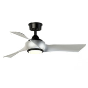 Fanimation Wrap Custom 44in 3-Blade Ceiling Fan with LED Light | Black & Brushed Nickel Composite Blades | Covered Patio | Model FPD8530BL-44BN-LK