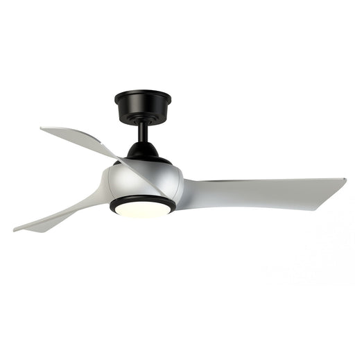 Fanimation Wrap Custom 44in 3-Blade Ceiling Fan with LED Light | Black & Brushed Nickel Composite Blades | Covered Patio | Model FPD8530BL-44BN-LK