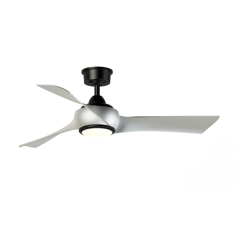 Fanimation Wrap Custom 48in 3-Blade Ceiling Fan with LED Light | Black and Brushed Nickel Composite | Covered Patio | Model FPD8530BL-48BN-LK