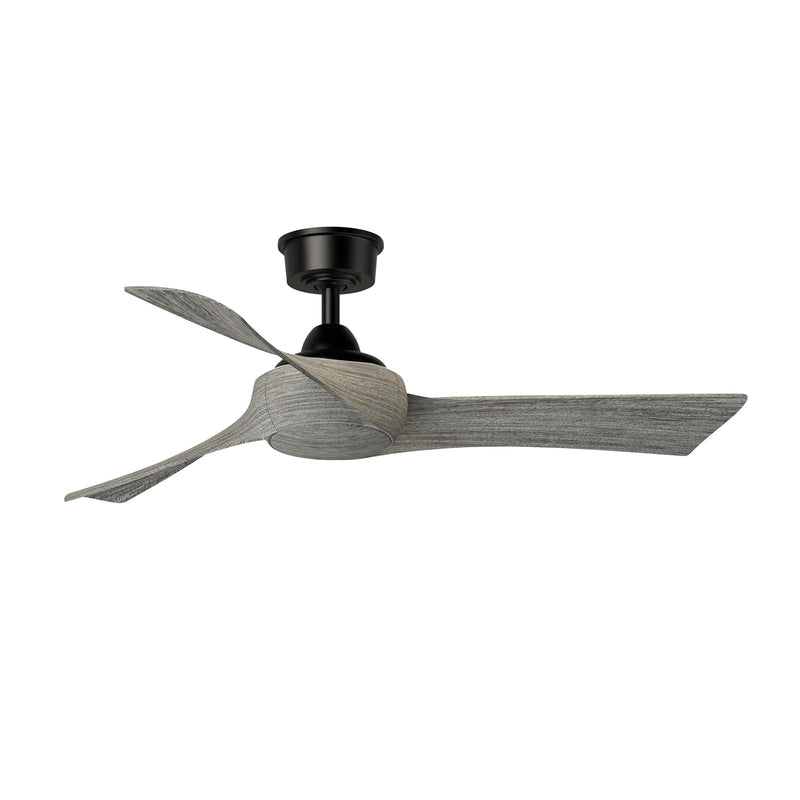 Fanimation Wrap Custom 48in Smart Ceiling Fan | Black and Weathered Wood Blades | Covered Patio & Bedroom | 48 x 48 x 12.46 in | Model FPD8530BL-48WE