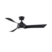 Fanimation Wrap Custom 52in Smart Ceiling Fan with LED Light | Black and Black Blades | Covered Patio & Bedroom | Model FPD8530BL-52BL-LK