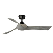 Fanimation Wrap Custom 52in 3-Blade Smart Ceiling Fan | Modern Black and Weathered Wood Composite Blades | Covered Patio | Model FPD8530BL-52WE