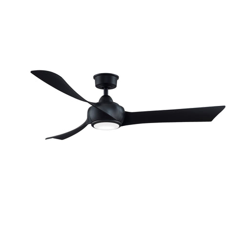 Fanimation Wrap Custom 56in 3-Blade Smart Ceiling Fan with LED Light | Modern Black and Black Composite Blades | Covered | Model FPD8530BL-56BL-LK