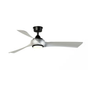 Fanimation Wrap Custom 56in 3-Blade Smart Ceiling Fan with LED Light | Modern Black and Brushed Nickel Composite Blades | Model FPD8530BL-56BN-LK