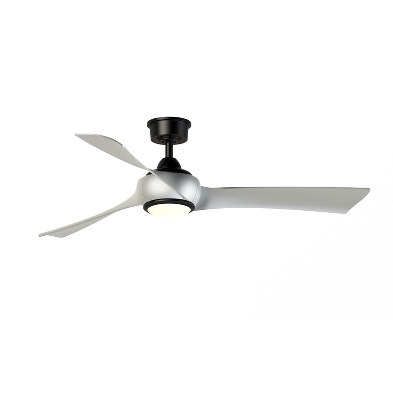 Fanimation Wrap Custom 56in 3-Blade Smart Ceiling Fan with LED Light | Modern Black and Brushed Nickel Composite Blades | Model FPD8530BL-56BN-LK