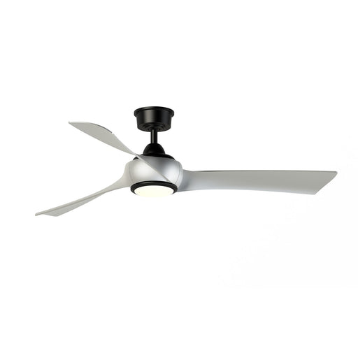 Fanimation Wrap Custom 56in 3-Blade Smart Ceiling Fan with LED Light | Modern Black and Brushed Nickel Composite Blades | Model FPD8530BL-56BN-LK