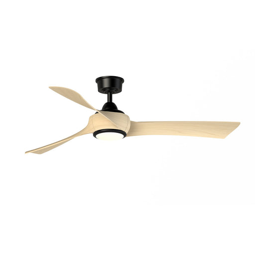 Fanimation Wrap Custom 56in 3-Blade Smart Ceiling Fan with LED Light Kit | Black and Natural Composite Blades | Covered | Model FPD8530BL-56N-LK