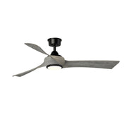 Fanimation Wrap Custom 56in 3-Blade Smart Ceiling Fan with LED Light Kit | Black and Weathered Wood Composite Blades | Model FPD8530BL-56WE-LK