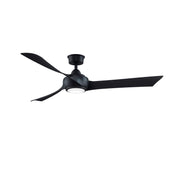 Fanimation Wrap Custom 60in 3-Blade Smart Ceiling Fan with LED Light | Modern Black and Black Composite Blades | Covered | Model FPD8530BL-60BL-LK
