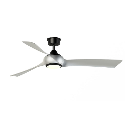Fanimation Wrap Custom 60in 3-Blade Smart Ceiling Fan with LED Light | Modern Black and Brushed Nickel Composite Blades | Model FPD8530BL-60BN-LK