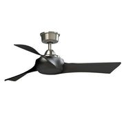 Fanimation Wrap Custom 44in 3-Blade Smart Ceiling Fan | Modern Brushed Nickel and Black | Covered Patio & Bedroom | Model FPD8530BN-44BL