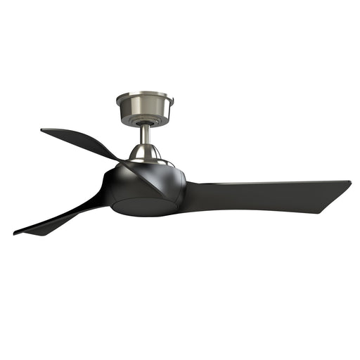 Fanimation Wrap Custom 44in 3-Blade Smart Ceiling Fan | Modern Brushed Nickel and Black | Covered Patio & Bedroom | Model FPD8530BN-44BL