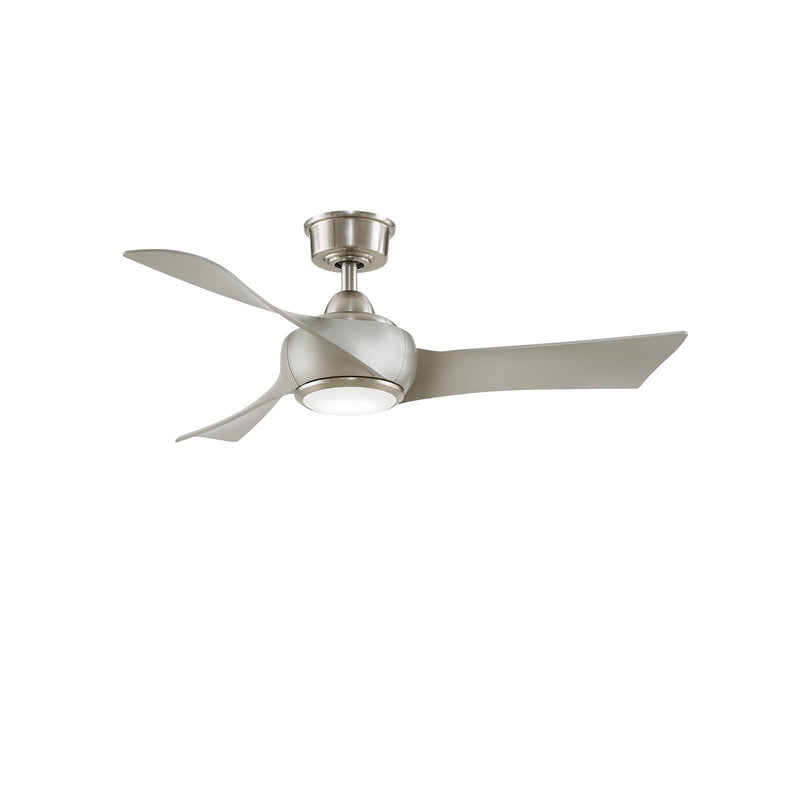 Fanimation Wrap Custom 44in Smart Ceiling Fan with LED Light | Brushed Nickel and Brushed Nickel Composite Blades | Covered | Model FPD8530BN-44BN-LK