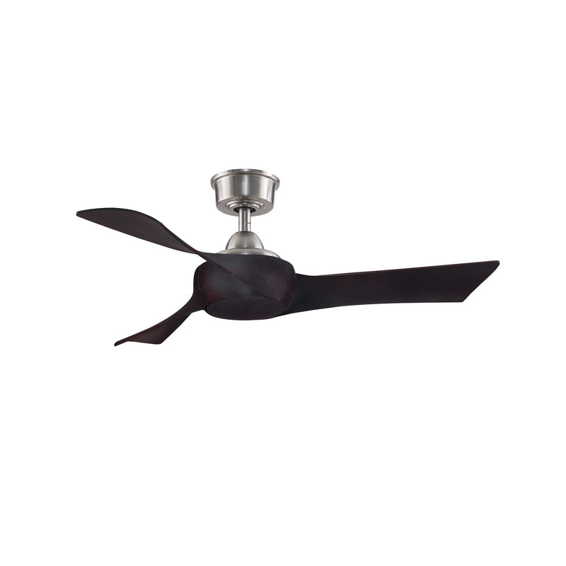 Fanimation Wrap Custom 44in Smart Ceiling Fan | Brushed Nickel and Dark Walnut Composite Blades | Covered Patio & Bedroom | Model FPD8530BN-44DWA