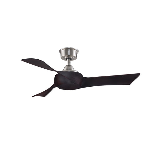 Fanimation Wrap Custom 44in Smart Ceiling Fan | Brushed Nickel and Dark Walnut Composite Blades | Covered Patio & Bedroom | Model FPD8530BN-44DWA