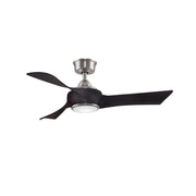 Fanimation Wrap Custom 44in Smart Ceiling Fan with LED Light | Brushed Nickel and Dark Walnut Composite Blades | Covered | Model FPD8530BN-44DWA-LK