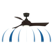 Fanimation Wrap Custom 44in Smart Ceiling Fan with LED Light | Brushed Nickel and Dark Walnut Composite Blades | Covered | Model FPD8530BN-44DWA-LK