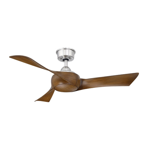 Fanimation Wrap Custom 44in 3-Blade Smart Ceiling Fan | Brushed Nickel and Koa Composite | Covered Patio & Bedroom | Model FPD8530BN-44K