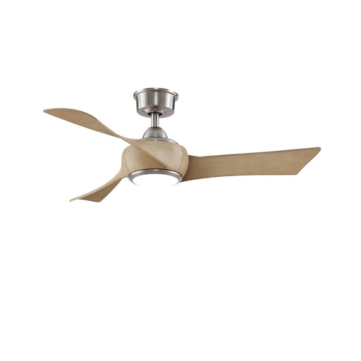 Fanimation Wrap Custom 44in 3-Blade Smart Ceiling Fan with LED Light | Brushed Nickel and Natural Composite | Covered Patio | Model FPD8530BN-44N-LK
