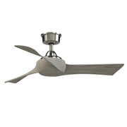 Fanimation Wrap Custom 44in 3-Blade Smart Ceiling Fan | Brushed Nickel and Weathered Wood Composite | Covered Patio & Living | Model FPD8530BN-44WE
