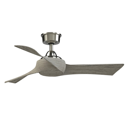 Fanimation Wrap Custom 44in 3-Blade Smart Ceiling Fan | Brushed Nickel and Weathered Wood Composite | Covered Patio & Living | Model FPD8530BN-44WE