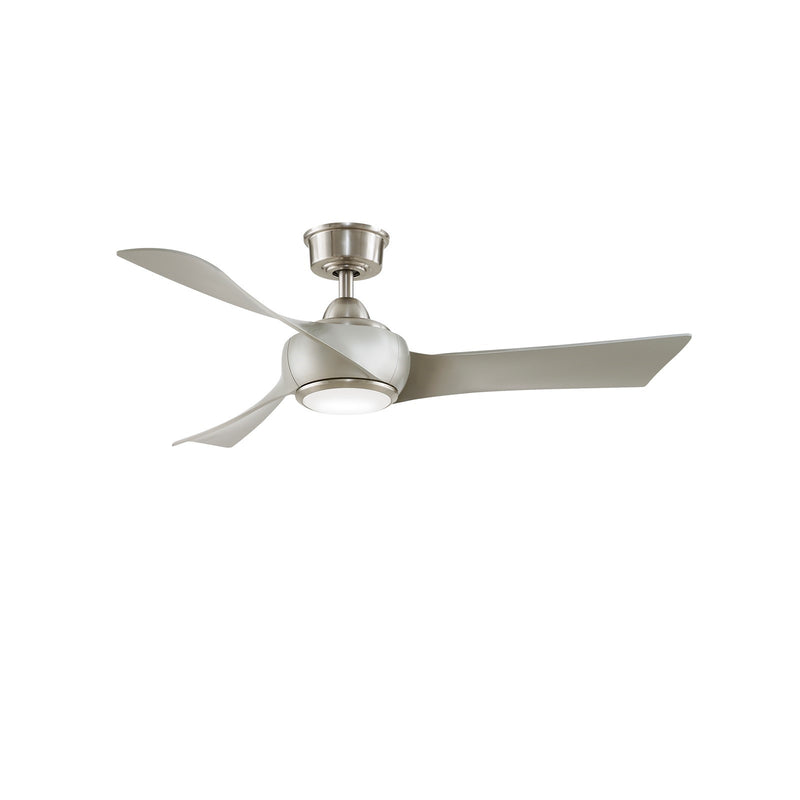 Fanimation Wrap Custom 48in 3-Blade Smart Ceiling Fan with LED Light | Brushed Nickel and Brushed Nickel Composite Blades | Model FPD8530BN-48BN-LK