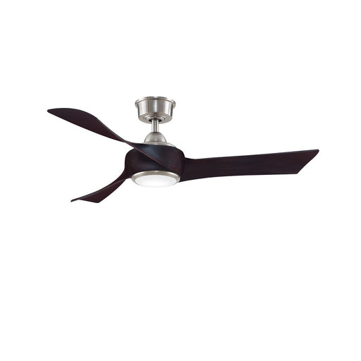 Fanimation Wrap Custom 48in 3-Blade Smart Ceiling Fan with LED Light | Brushed Nickel and Dark Walnut Composite Blades | Model FPD8530BN-48DWA-LK