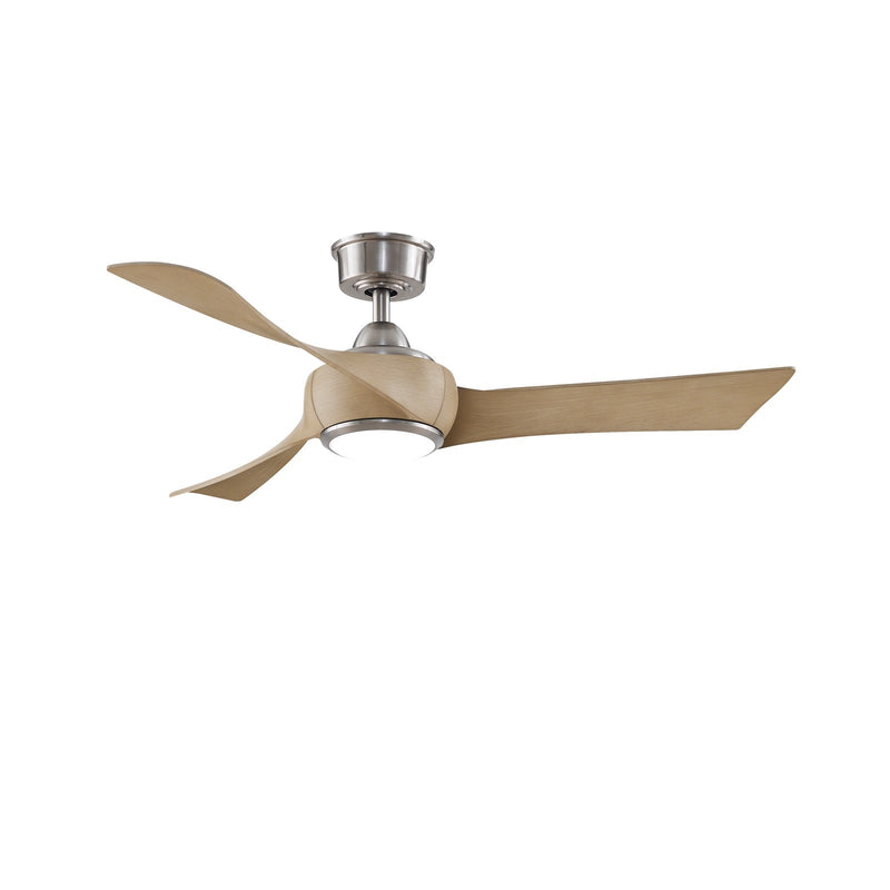 Fanimation Wrap Custom 48in 3-Blade Smart Ceiling Fan with LED Light Kit | Brushed Nickel and Natural Composite Blades | Model FPD8530BN-48N-LK