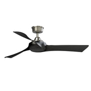 Fanimation Wrap Custom 52in Smart Ceiling Fan | Brushed Nickel and Black Composite Blades | Covered Patio & Living Room | Model FPD8530BN-52BL